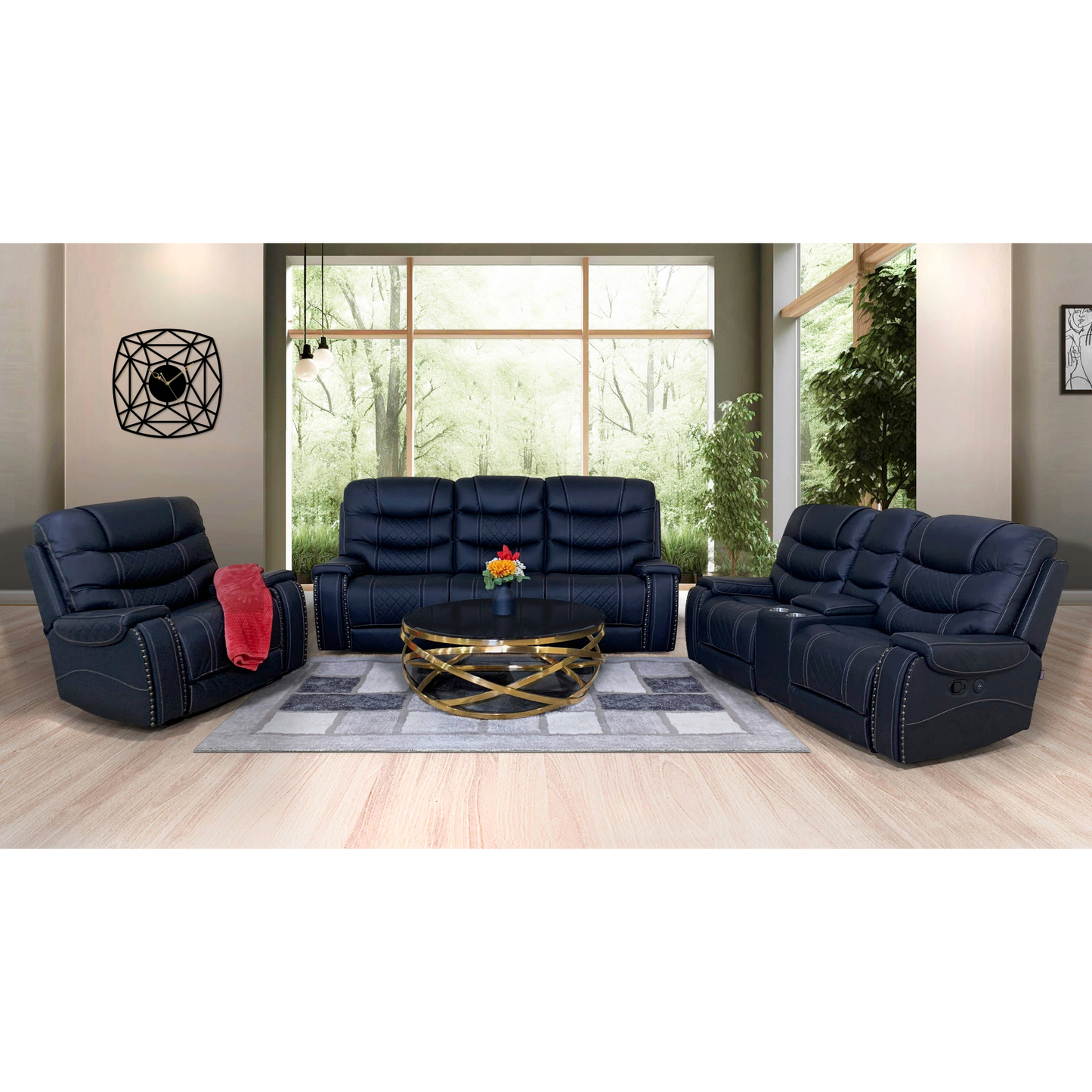 BRAXTON LOUNGE SUITE - BLACK