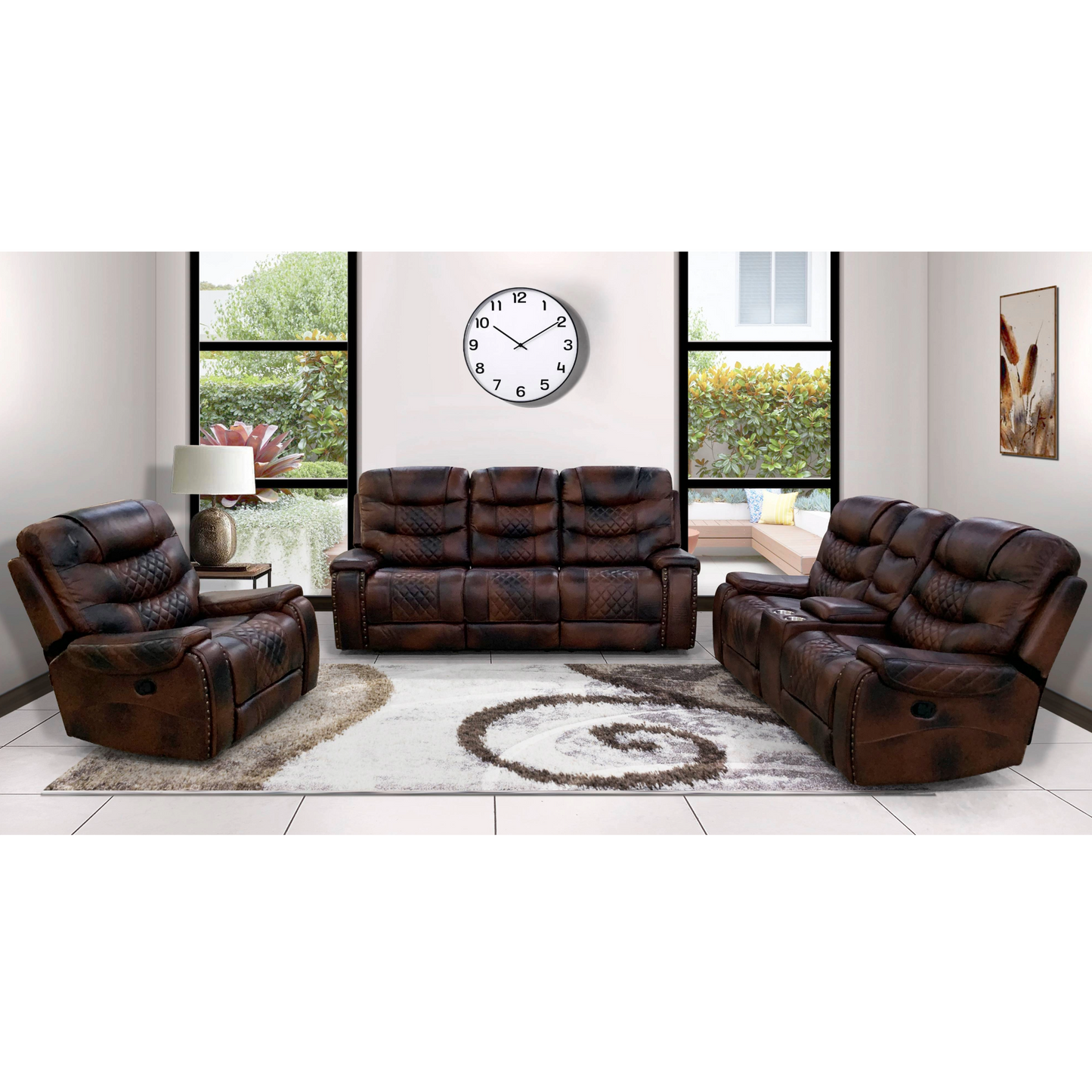 BRAXTON LOUNGE SUITE - CHESTNUT