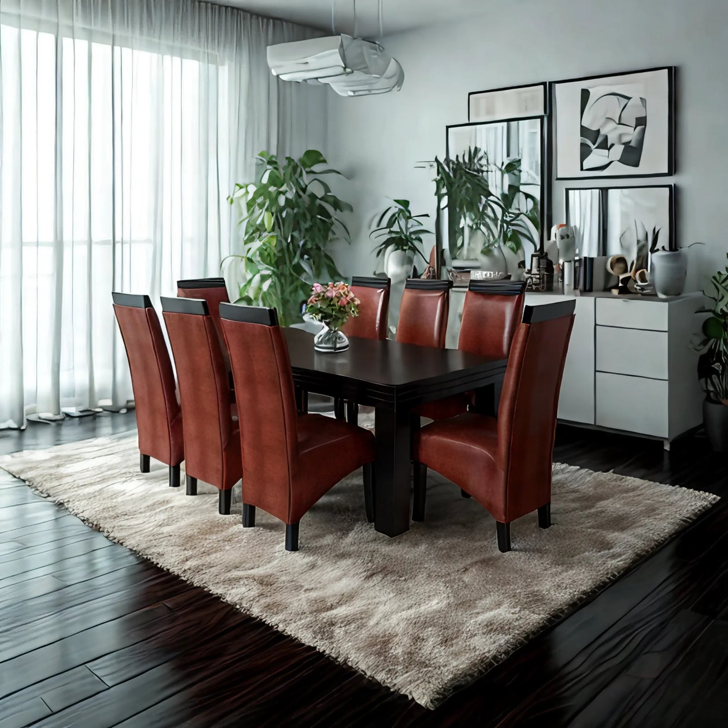 EURO DINETTE - 9PCE TAN CROC
