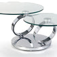 Coffee Table, Silver Base with a glass top 