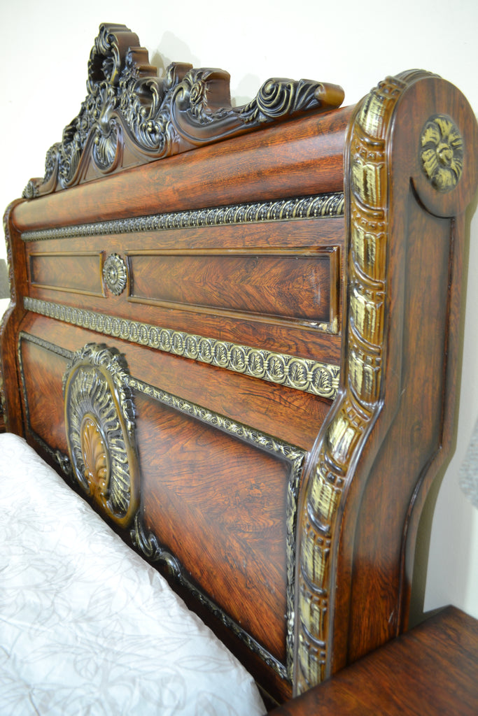 Bedroom, Walnut Brown, Antique - Head Board 