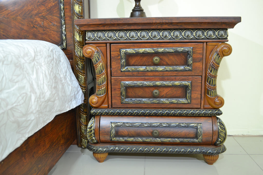 Bedroom, Walnut Brown, Antique - Pedestal 