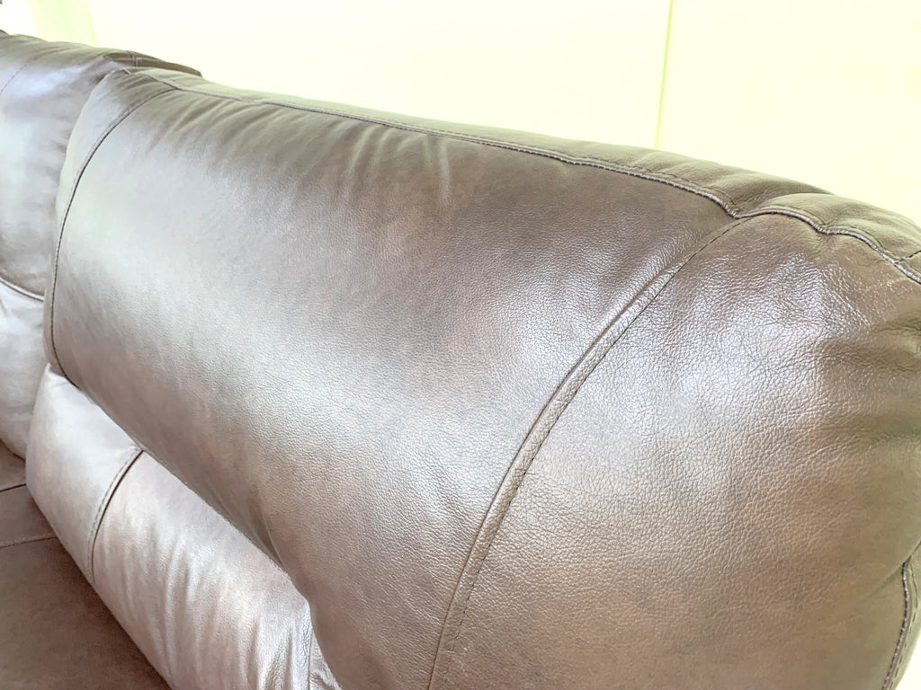 Corner Lounge Suite, Brown, Full Leather, Day-bed, Single recliner, Storage Compartment & Twin cup holder